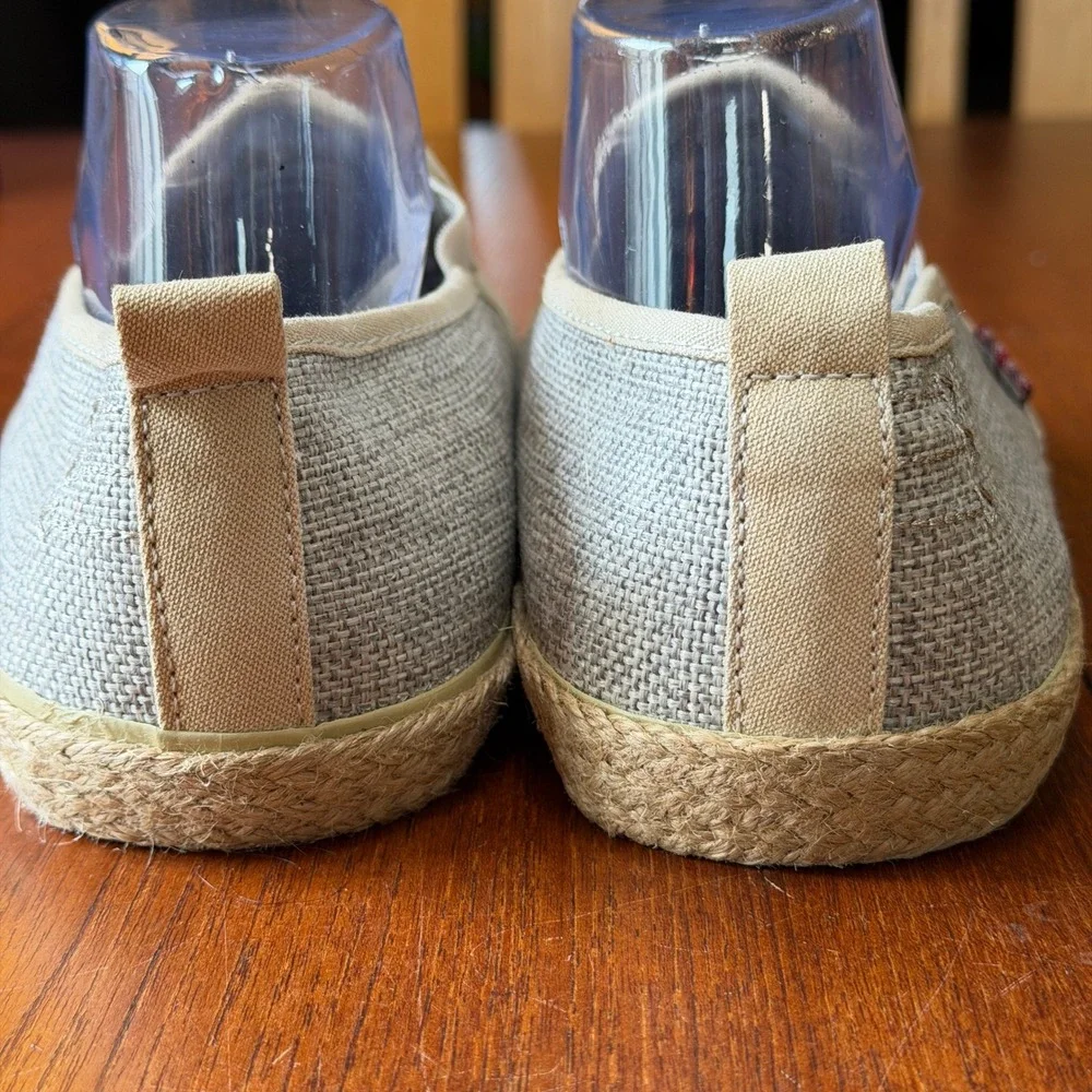 Ben Sherman Tan Fabric Espadrille Slip On Shoes Mens 10.5 Coastal Preppy Beachy